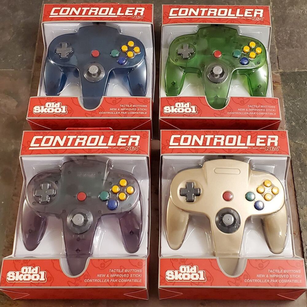 4 N64 Controllers - 4 Colors Bundle (NEW) - Nintendo64 - Old Skool